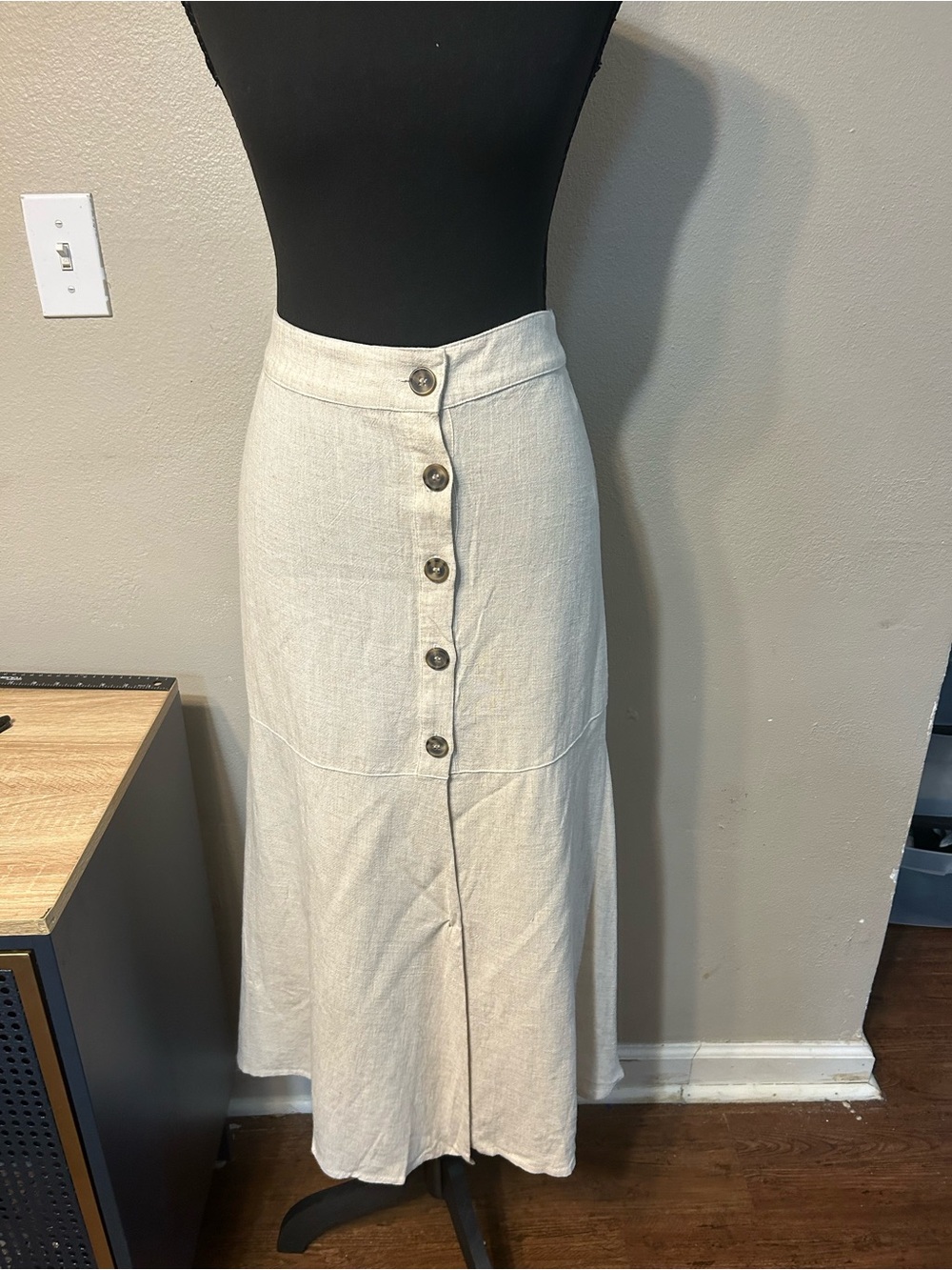 Umgee+ 2XL Linen Cotton Button Front Maxi Skirt NWT Boho Coastal